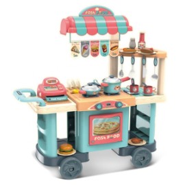 Cocinita Fast Food Carrito De Hot Dog Con 40 Accesorios – Rosa