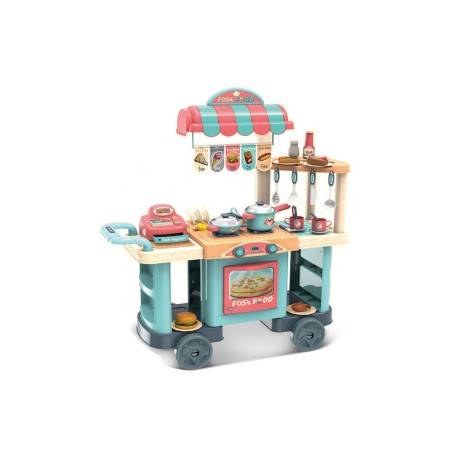 Cocinita Fast Food Carrito De Hot Dog Con 40 Accesorios – Rosa