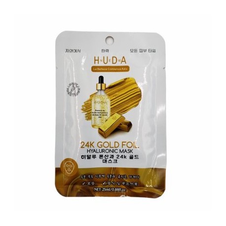 Mascarilla de oro y acido hialuronico 14 pack – 24 gold foil hyaluronic mask