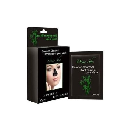 Mascarilla para puntos negros con 10pzs – Bamboo Charcoal Blackhead ex-pore Mask | Dear She